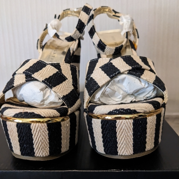 Volatile Nauttie platform ankle strap open toe high wedge black in the box - Picture 2 of 12